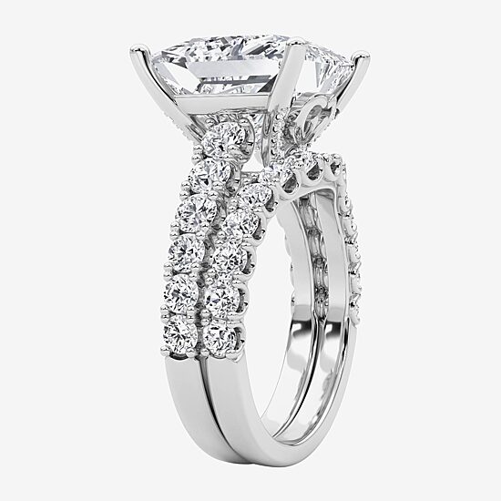 Grown Gorgeous (F / Vs2) Womens 10 1/3 Ct. T.W. Lab Grown White Diamond 14K Gold Side Stone Bridal Set