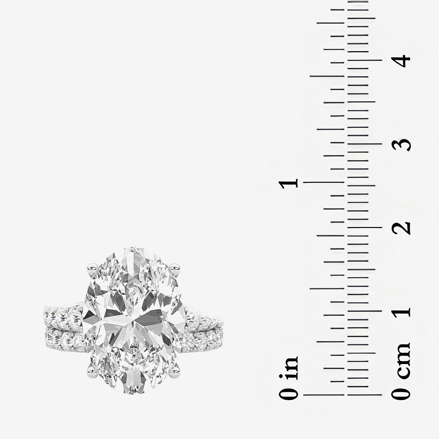 (F / Vs2) Womens 12 3/8 Ct. T.W. Lab Grown White Diamond 14K Gold Oval Side Stone Bridal Set