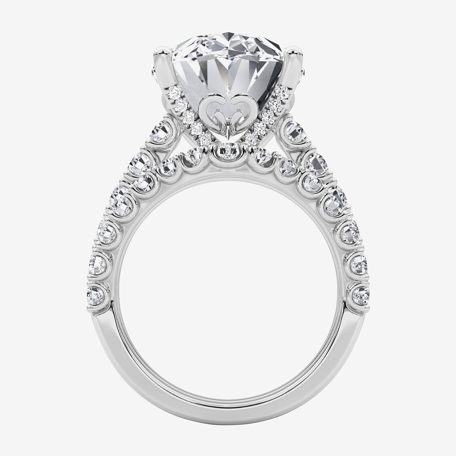 (F / Vs2) Womens 12 3/8 Ct. T.W. Lab Grown White Diamond 14K Gold Oval Side Stone Bridal Set