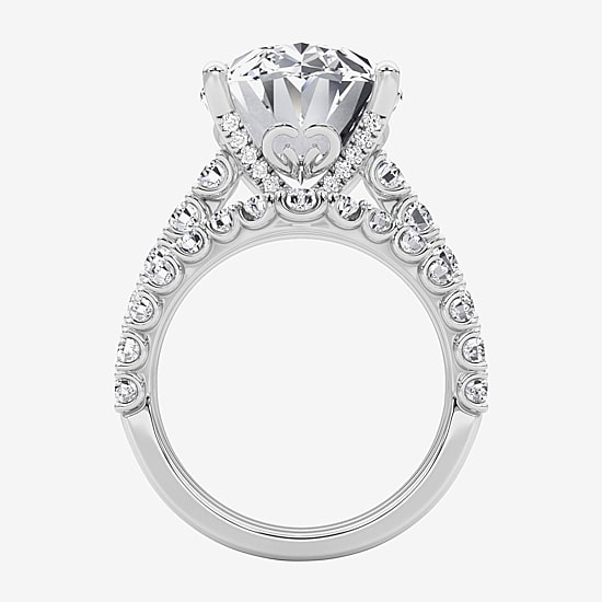 Grown Gorgeous (F / Vs2) Womens 12 3/8 Ct. T.W. Lab Grown White Diamond 14K Gold Oval Side Stone Bridal Set