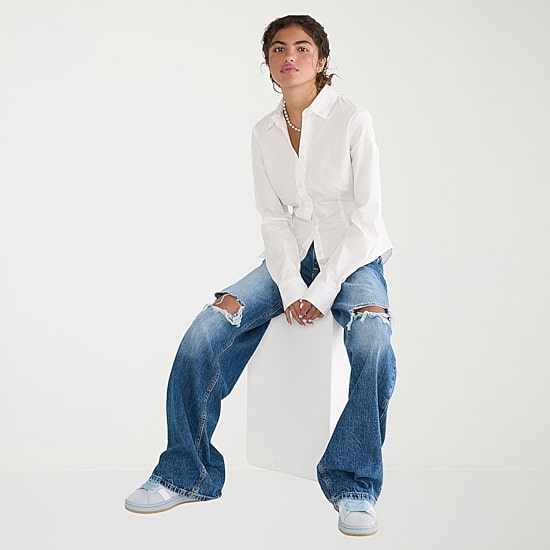 AEROPOSTALE Womens Juniors Long Sleeve Regular Fit Button-Down Shirt