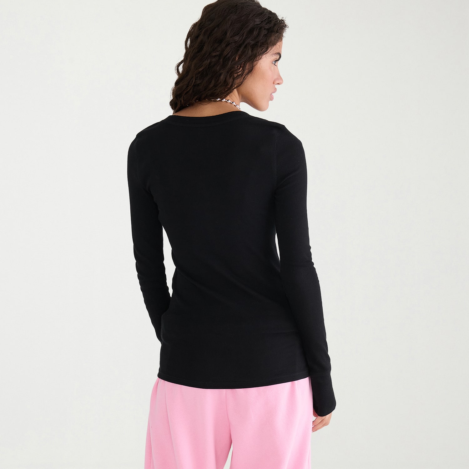 AEROPOSTALE Womens Long Sleeve Regular Fit Henley Shirt
