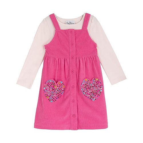 Rare Editions Babies' Toddler Girls Hearts 2-pc. Dress Set In Pink