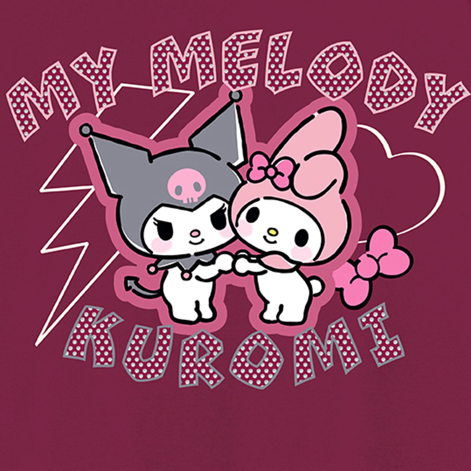 Little & Big Kid Girls Crew Neck Fleece Long Sleeve Kuromi My Melody Sweatshirt