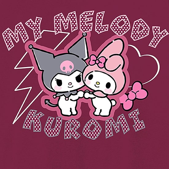 Little & Big Kid Girls Crew Neck Fleece Long Sleeve Kuromi My Melody Sweatshirt