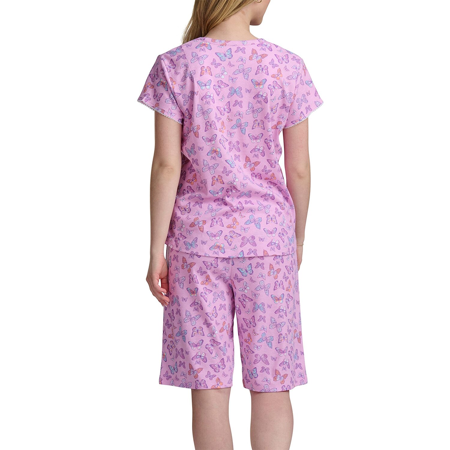 KAREN NEUBURGER® Mens V-Neck Short Sleeve 2-pc. Pajama Set
