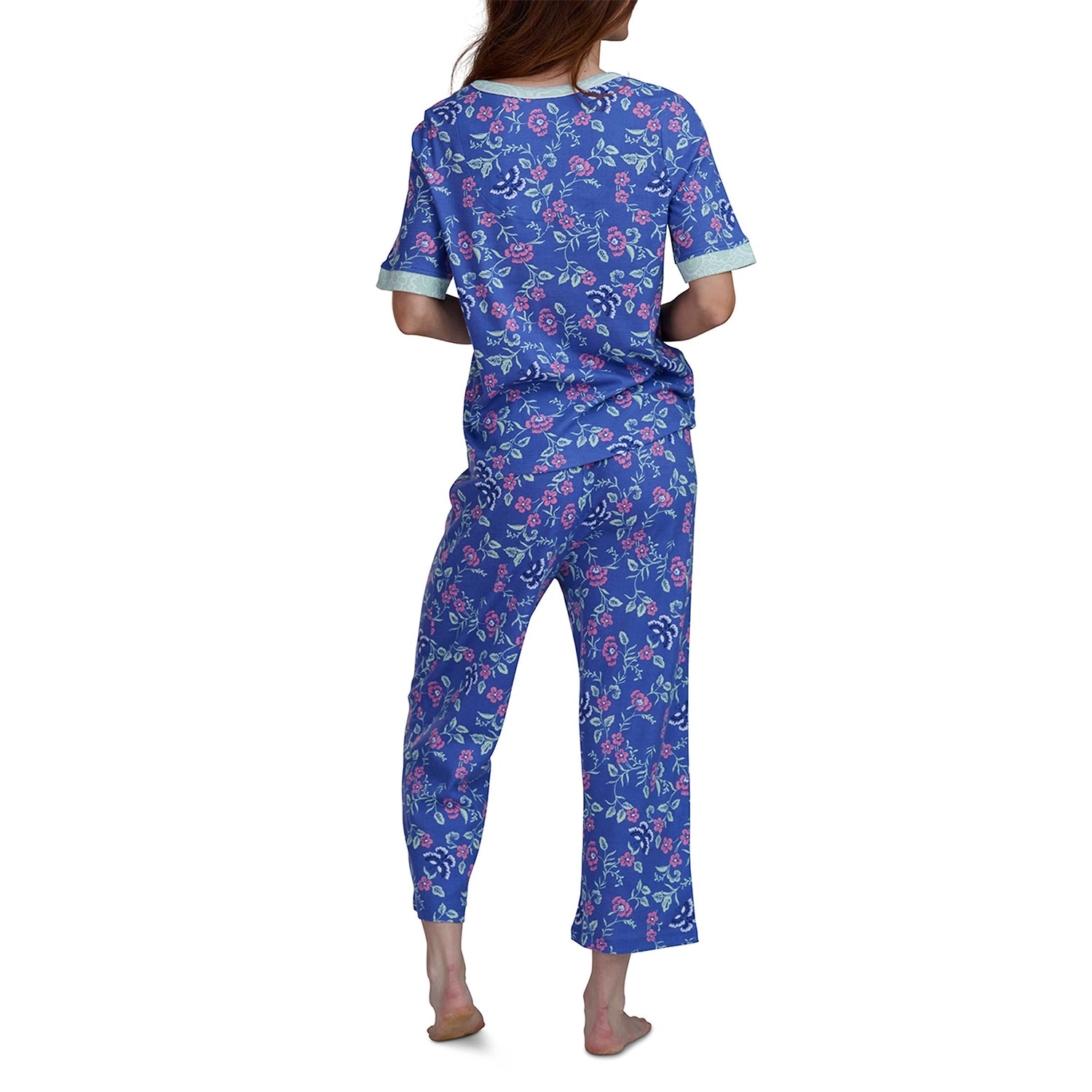 KAREN NEUBURGER® Mens Crew Neck Short Sleeve 2-pc. Pajama Set