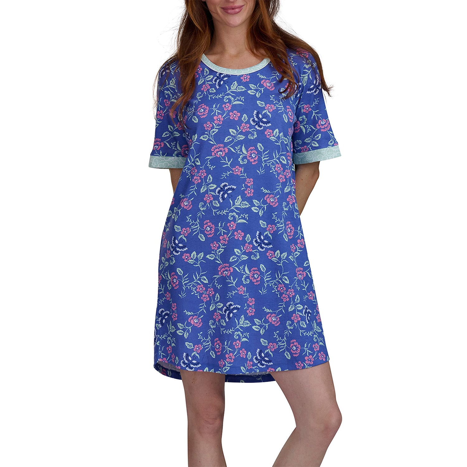 KAREN NEUBURGER® Mens Elbow Sleeve Scoop Neck 1 Pair Nightshirt