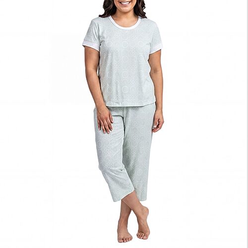 Karen Neuburger Mens Crew Neck Short Sleeve 2-pc. Pajama Set In Blue