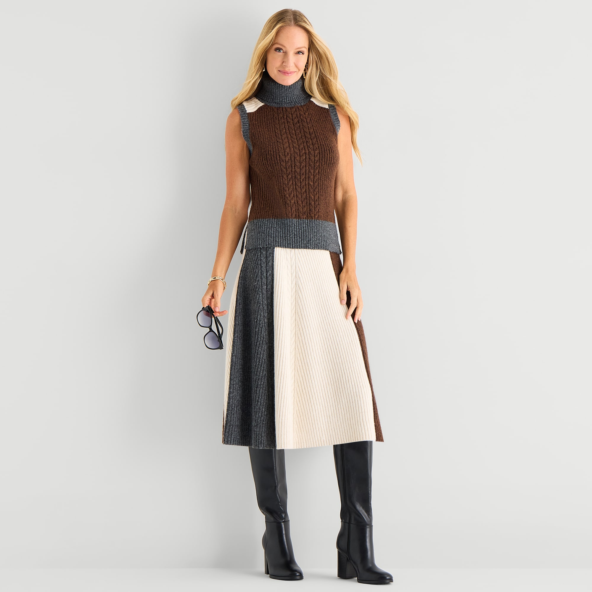 Liz Claiborne Womens High Rise Midi Flared Skirt