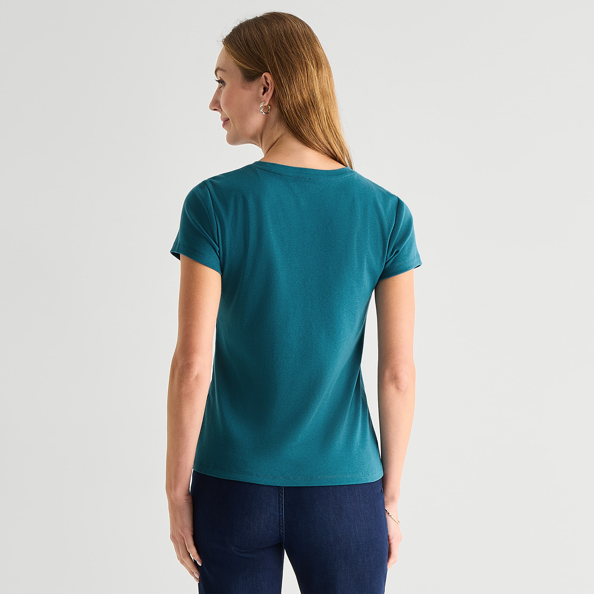 Liz Claiborne Womens Crew Neck Short Sleeve T-Shirt