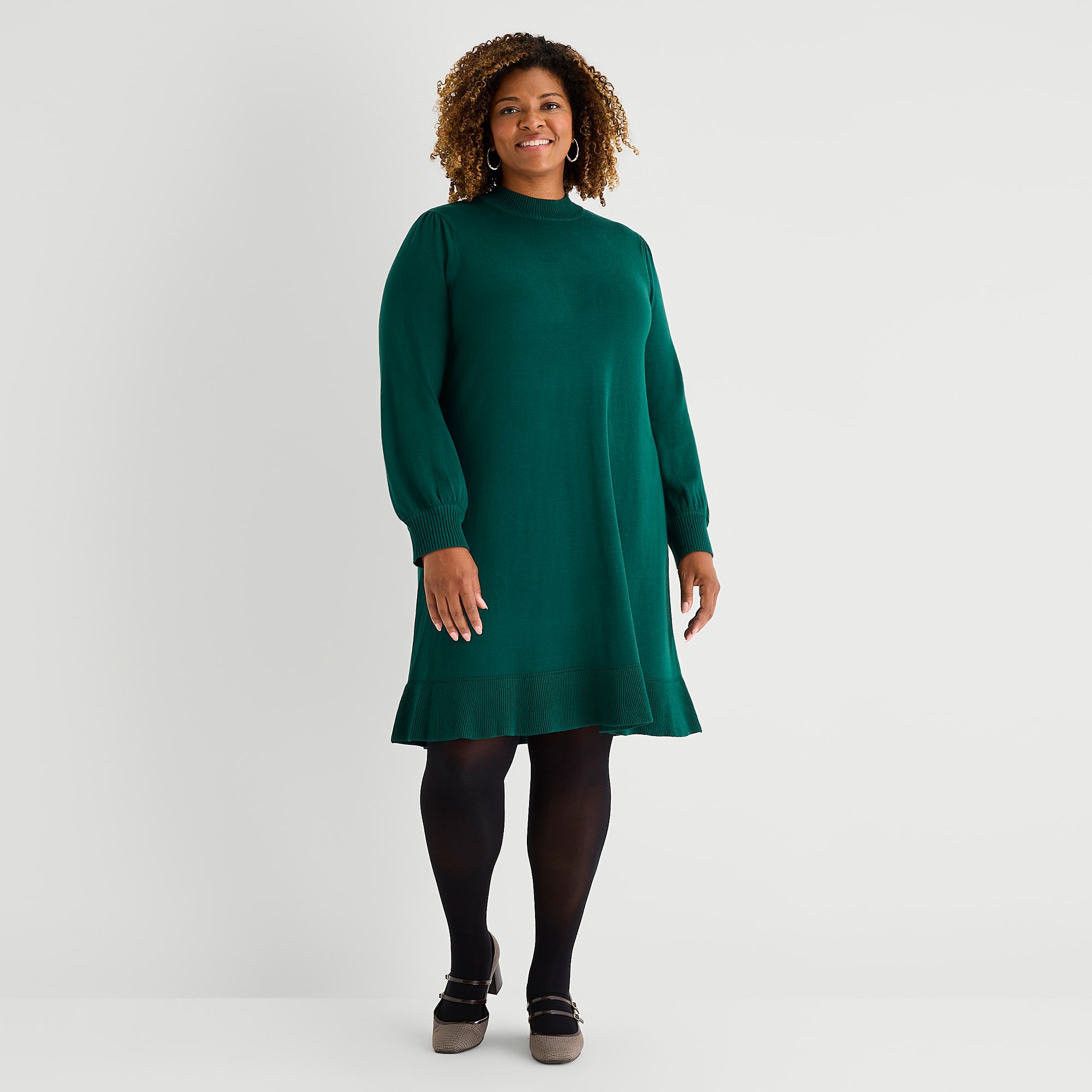 Robbie Bee Womens Plus Long Sleeve Sweater Dress