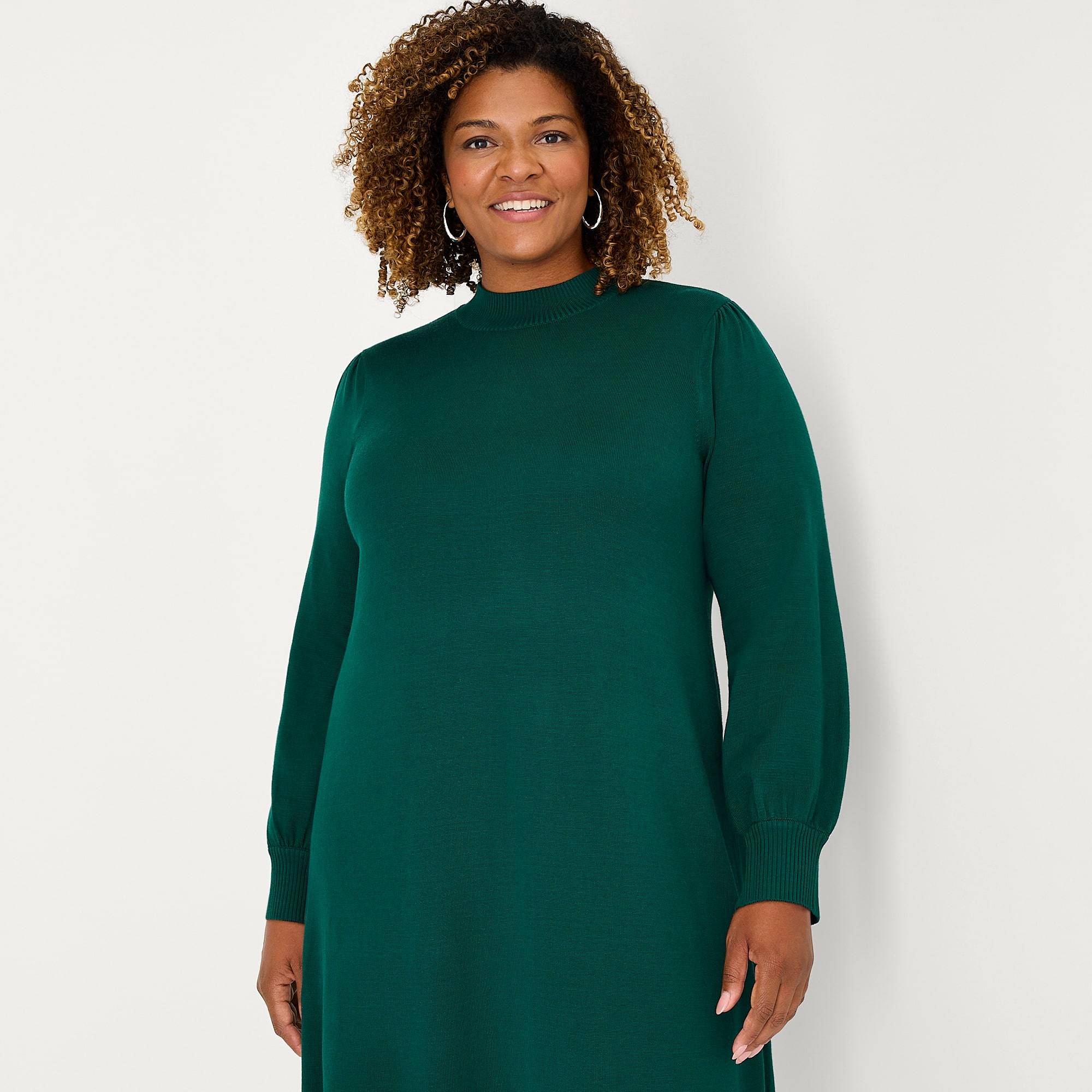 Robbie Bee Womens Plus Long Sleeve Sweater Dress