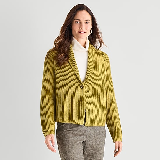 Liz Claiborne Womens Long Sleeve Button Cardigan