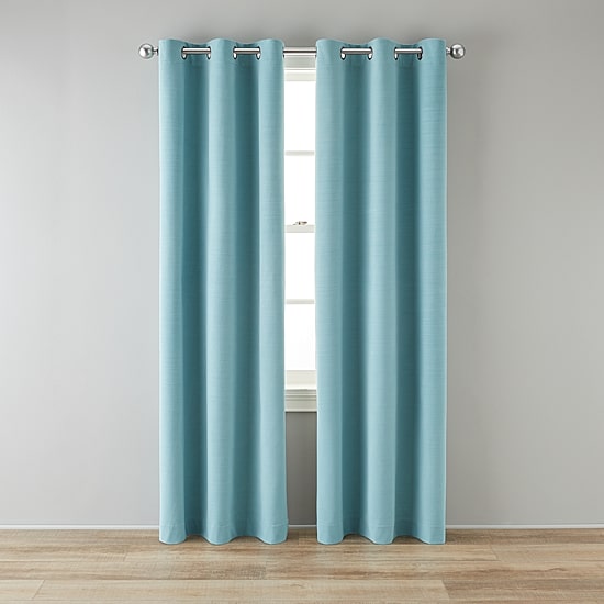 Home Expressions Dalton Solid Grommet Top 100% Blackout Single Curtain Panel