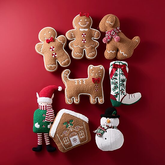 North Pole Trading Co. Gingerbread House Holiday Figural Throw Pillow
