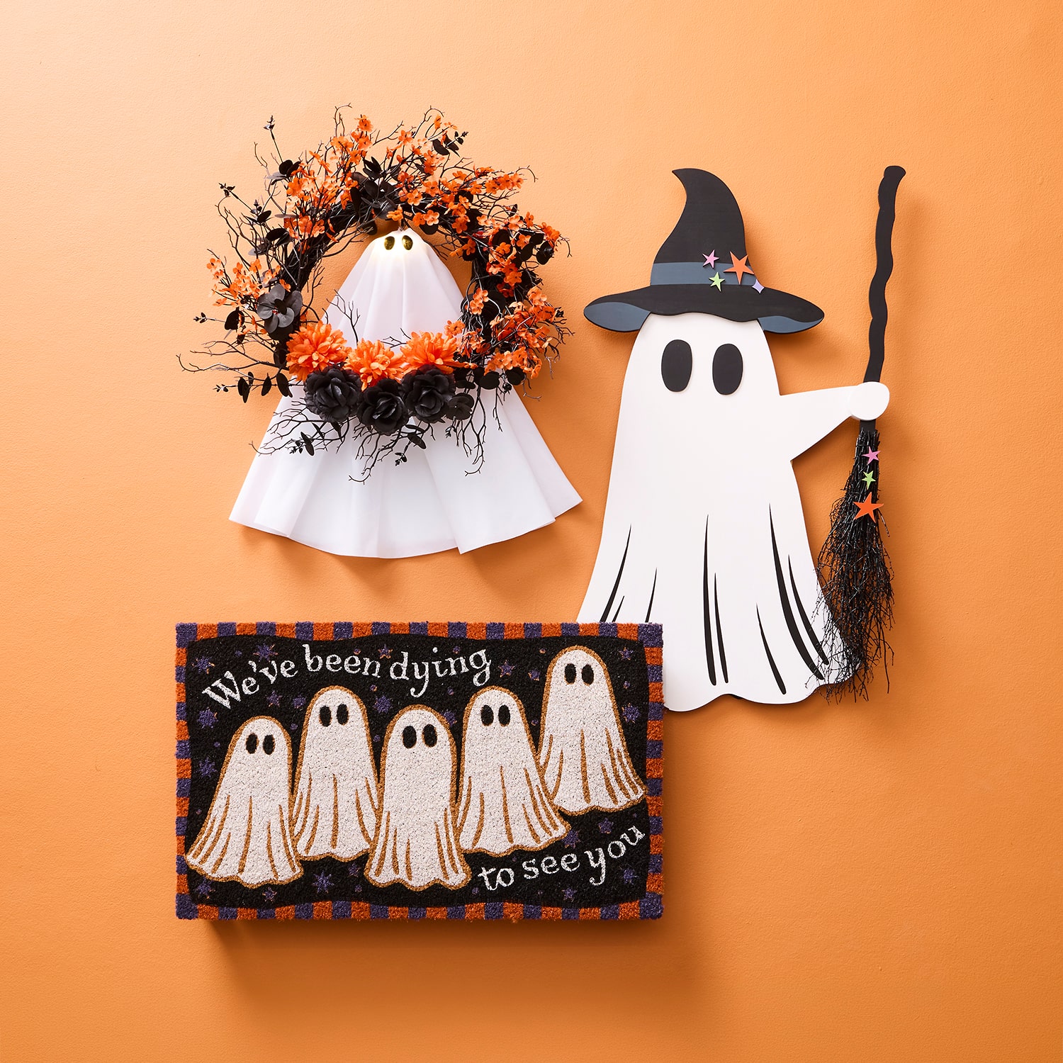 Layerings Figural Ghost Halloween Porch Sign