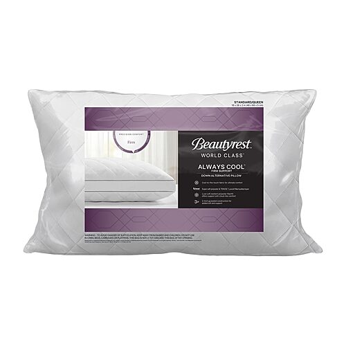 Beautyrest Cooling Quilted Down Alternative Firm Density Bed Pillow In White