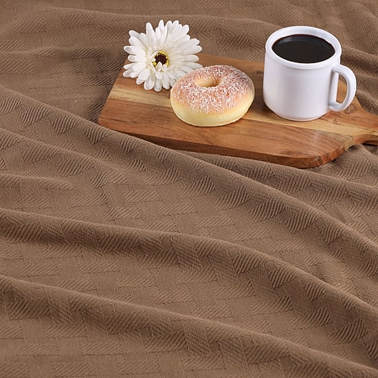 SUPERIOR® Basketweave All Season Breathable 100% Cotton Midweight Blanket