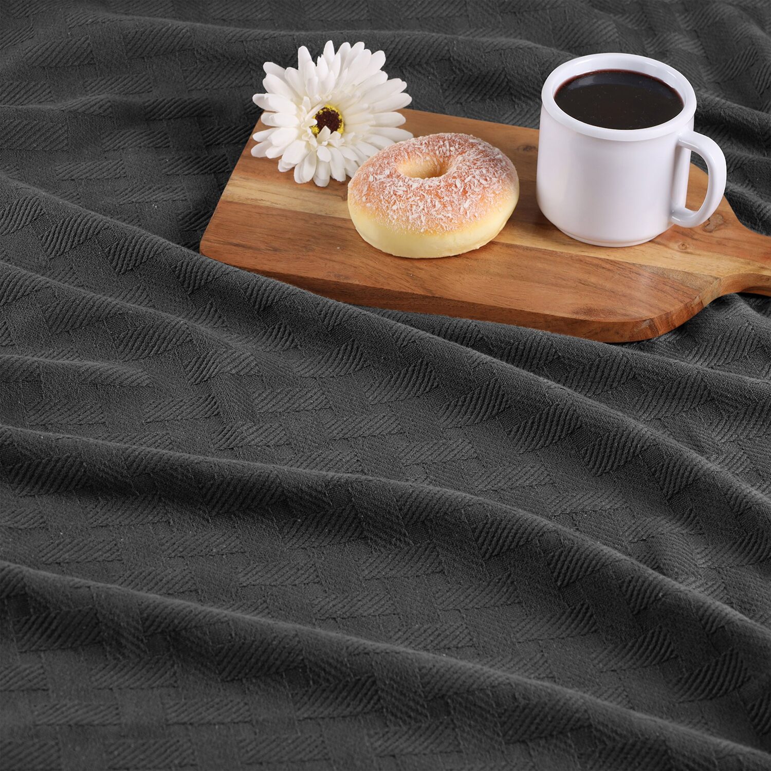 SUPERIOR® Basket Weaveall Season Breathable 100% Cotton Midweight Blanket
