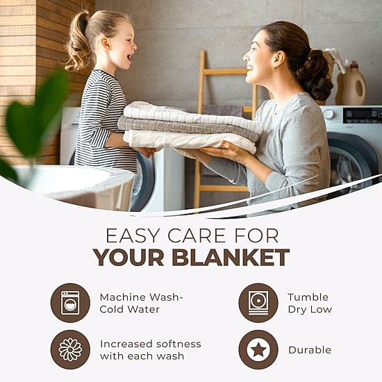 SUPERIOR® Basketweave All Season Breathable 100% Cotton Midweight Blanket