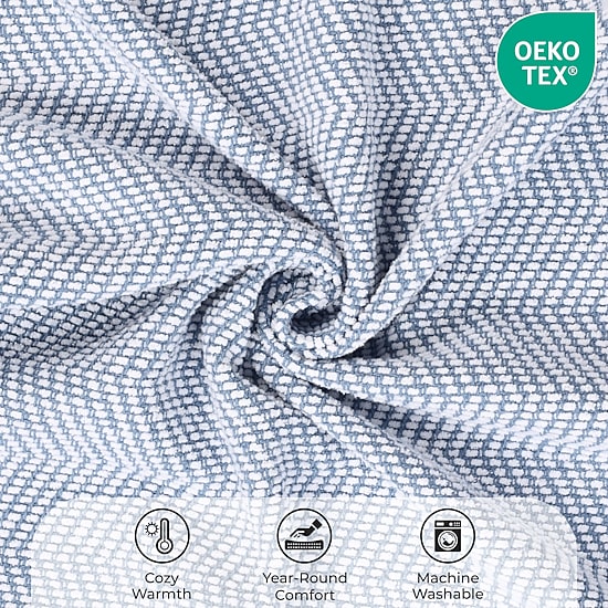 SUPERIOR® Chrisney Chevron Woven All Season 100% Cotton Layering Midweight Blanket