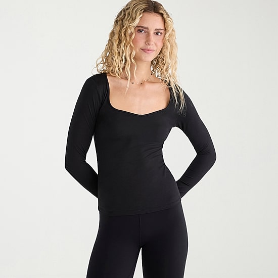 AEROPOSTALE Womens Juniors Sweetheart Neck Long Sleeve T-Shirt