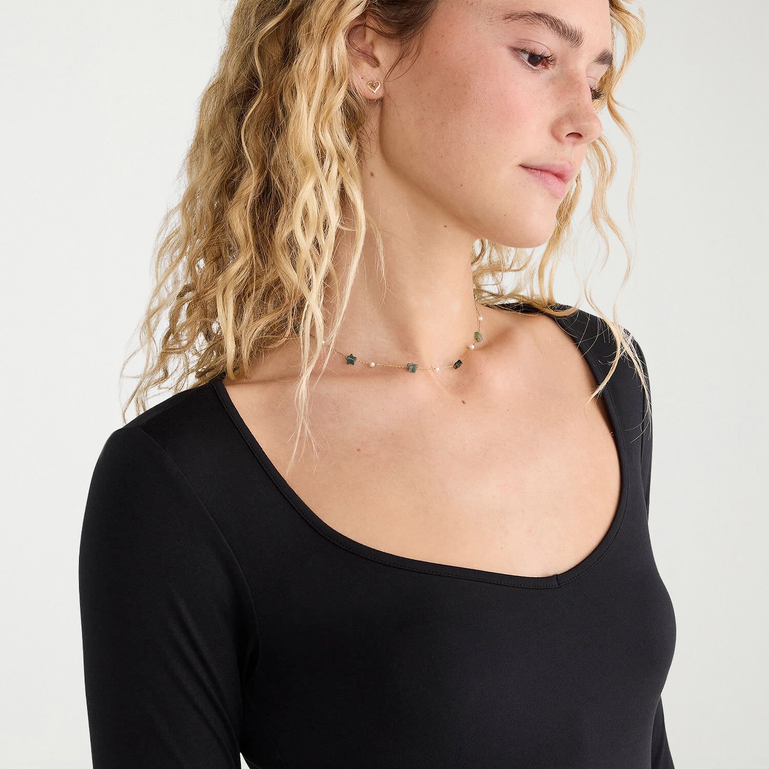 AEROPOSTALE Womens Juniors Sweetheart Neck Long Sleeve T-Shirt
