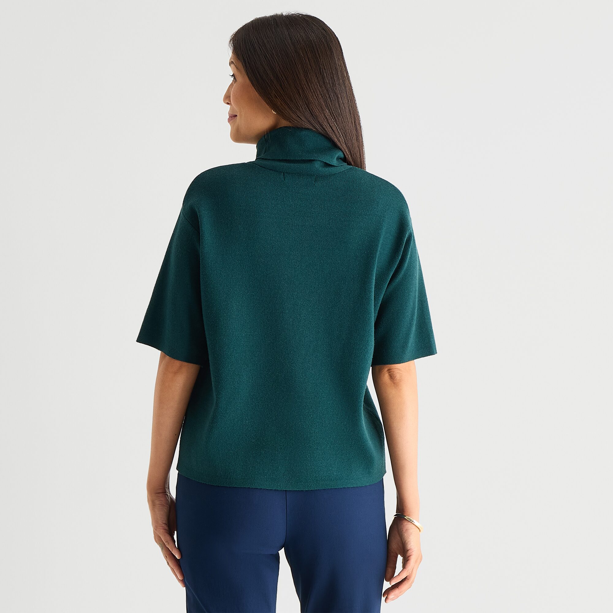 Liz Claiborne Womens Turtleneck Elbow Sleeve Pullover Sweater