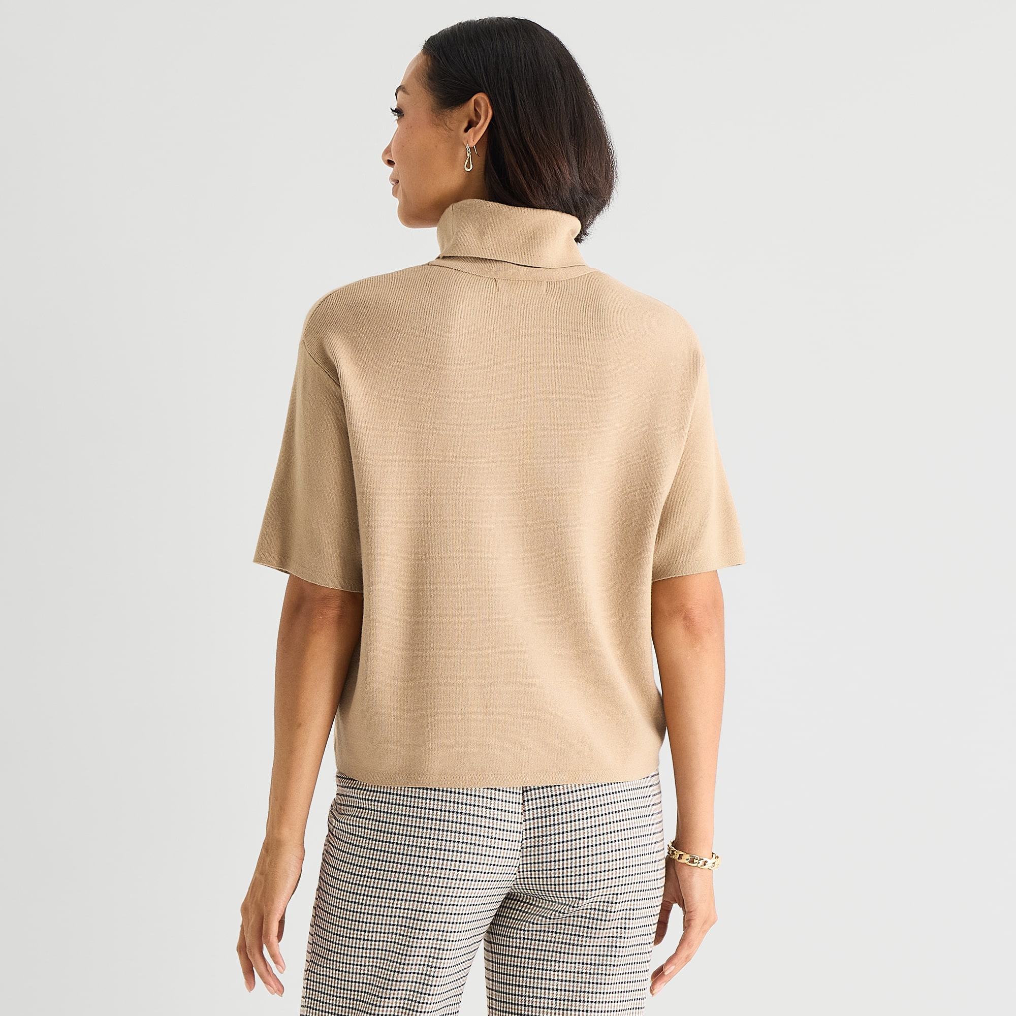 Liz Claiborne Womens Turtleneck Elbow Sleeve Pullover Sweater