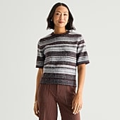 Liz Claiborne Womens Crew Neck Elbow Sleeve Pullover Sweater