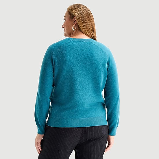 Liz Claiborne Plus Luxe Womens Crew Neck Long Sleeve Pullover Sweater