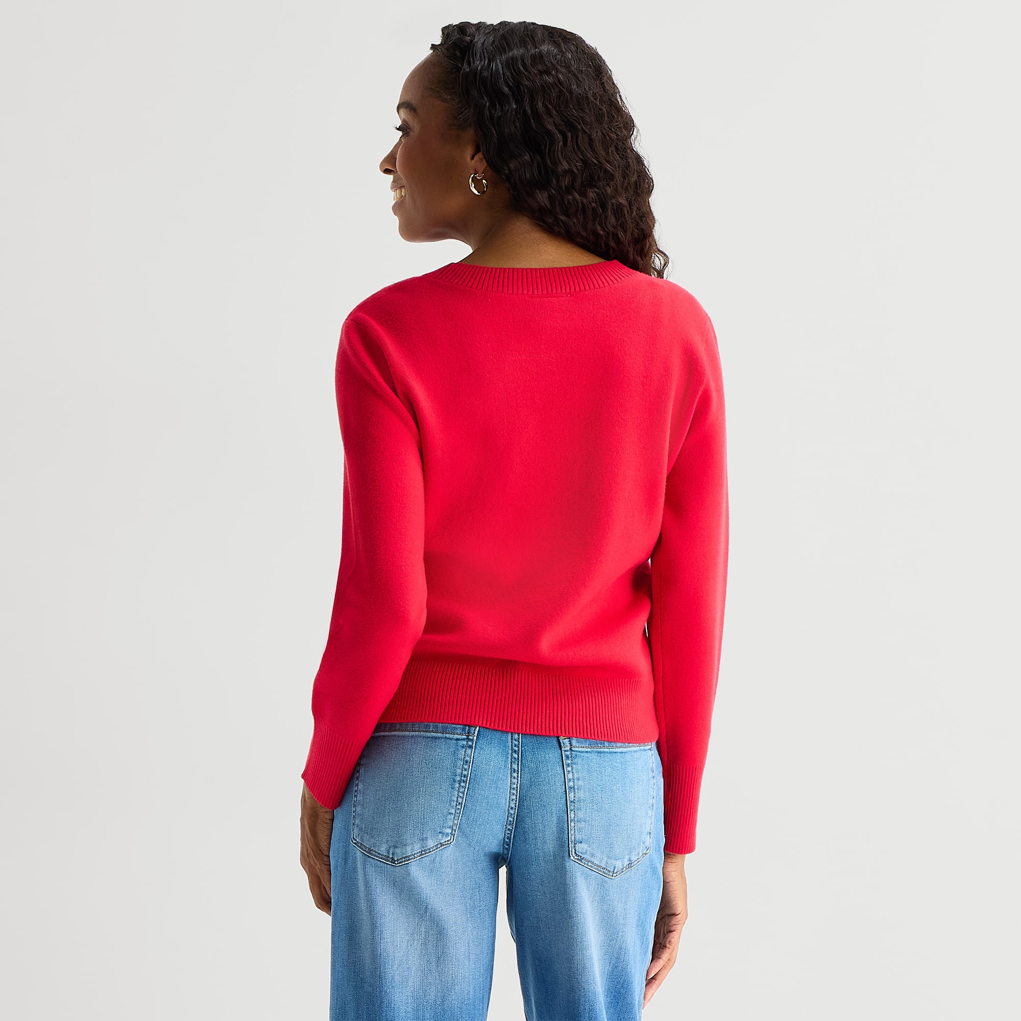 St. John's Bay Womens Crew Neck Long Sleeve Pullover Sweater