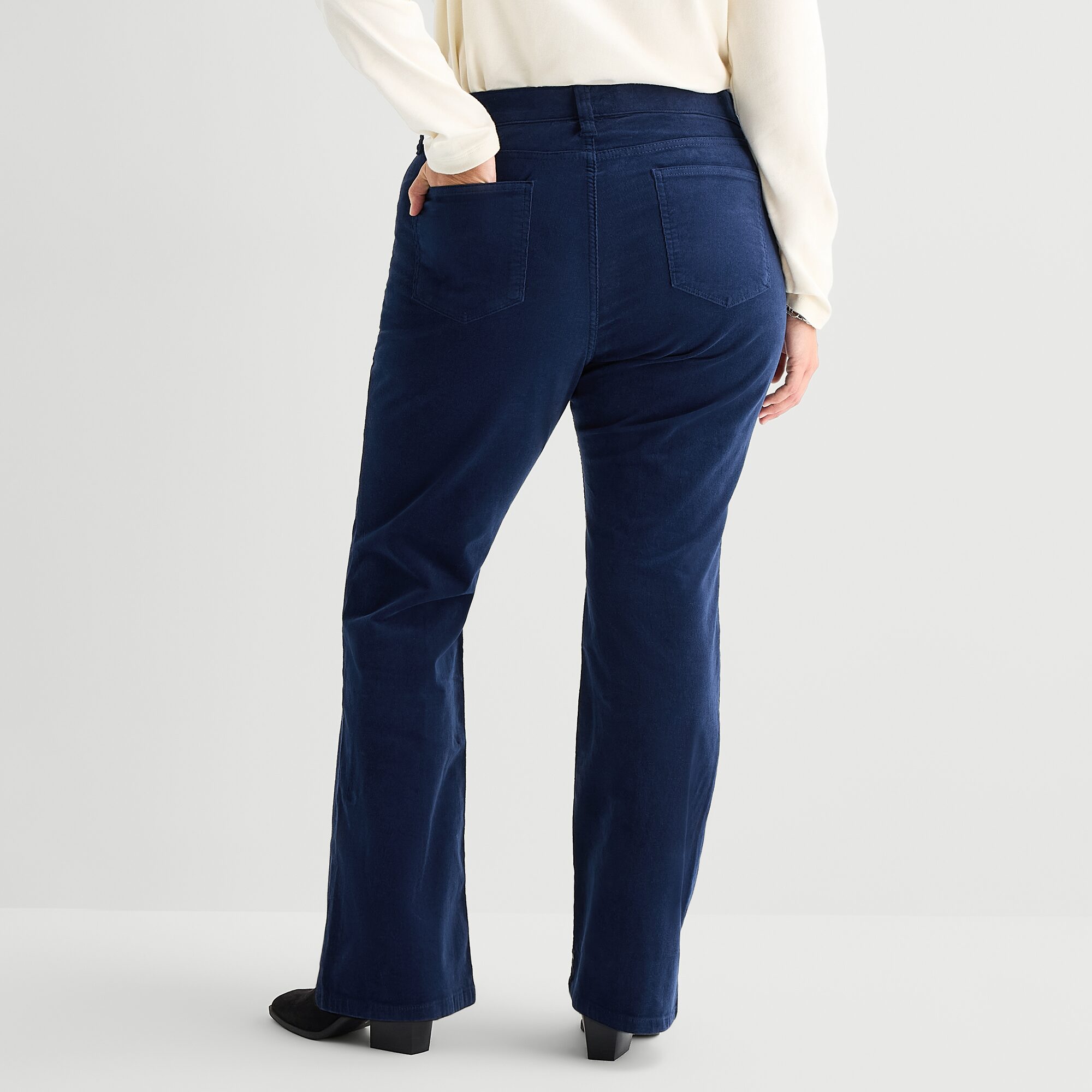 St. John's Bay Womens Plus Mid Rise Bootcut Corduroy Pant