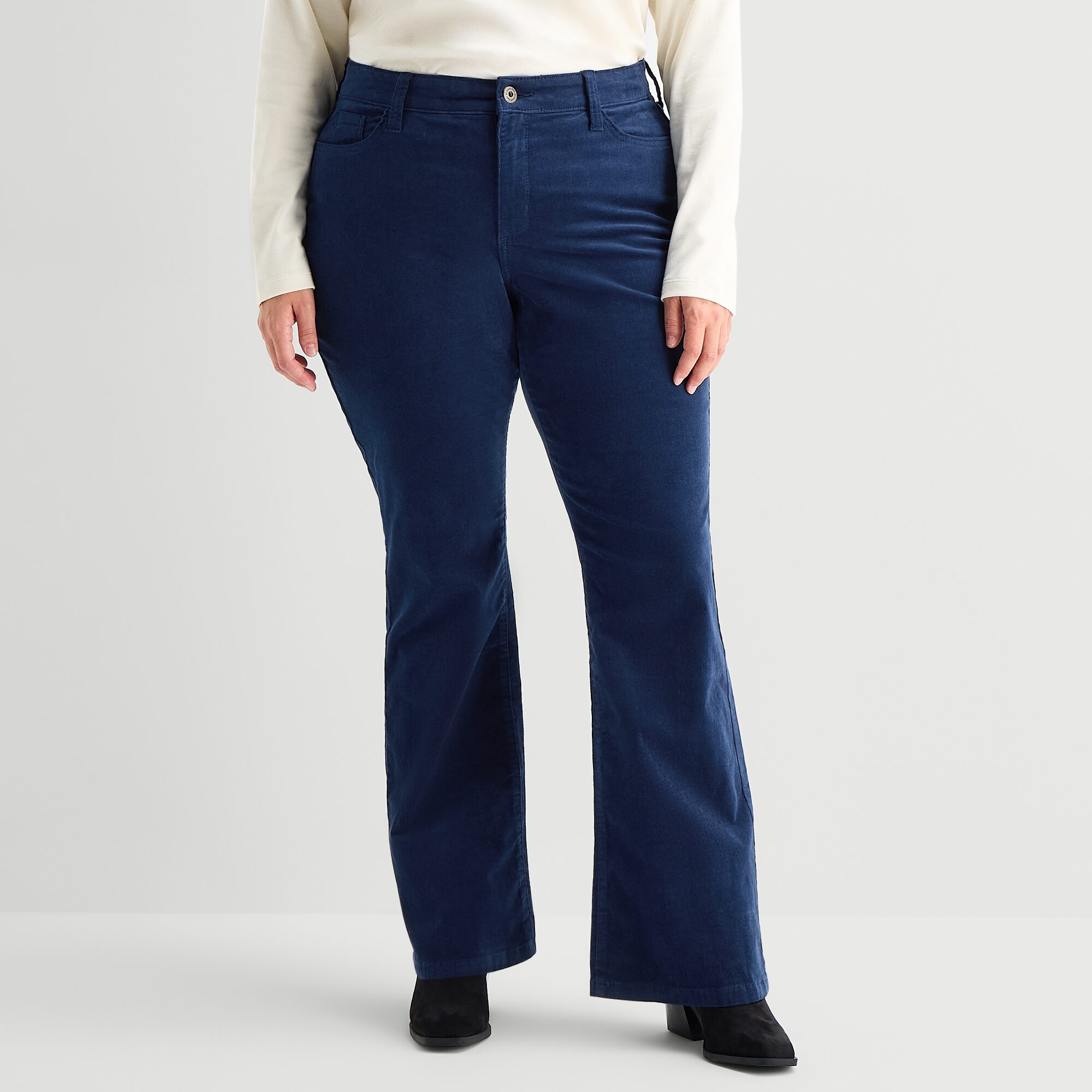 St. John's Bay Womens Plus Mid Rise Bootcut Corduroy Pant