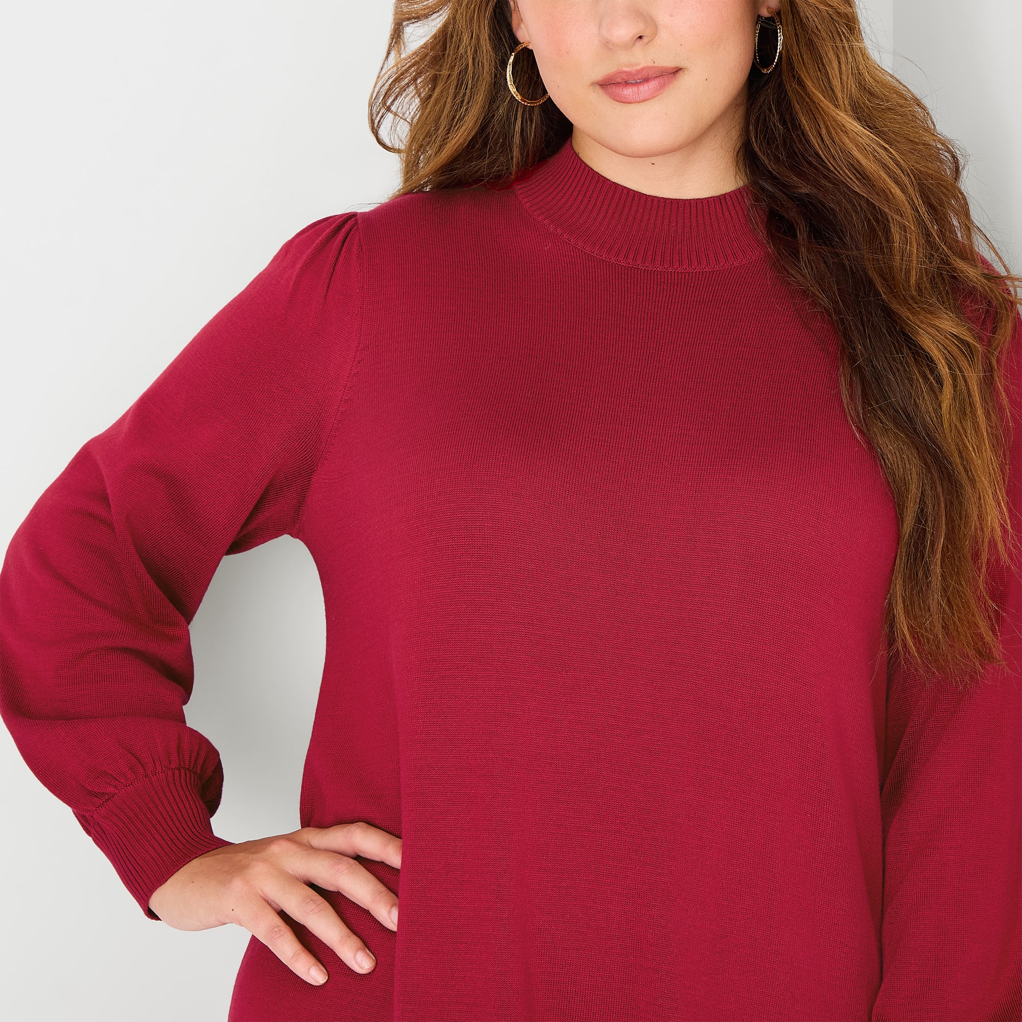 Robbie Bee Womens Plus Long Sleeve Sweater Dress