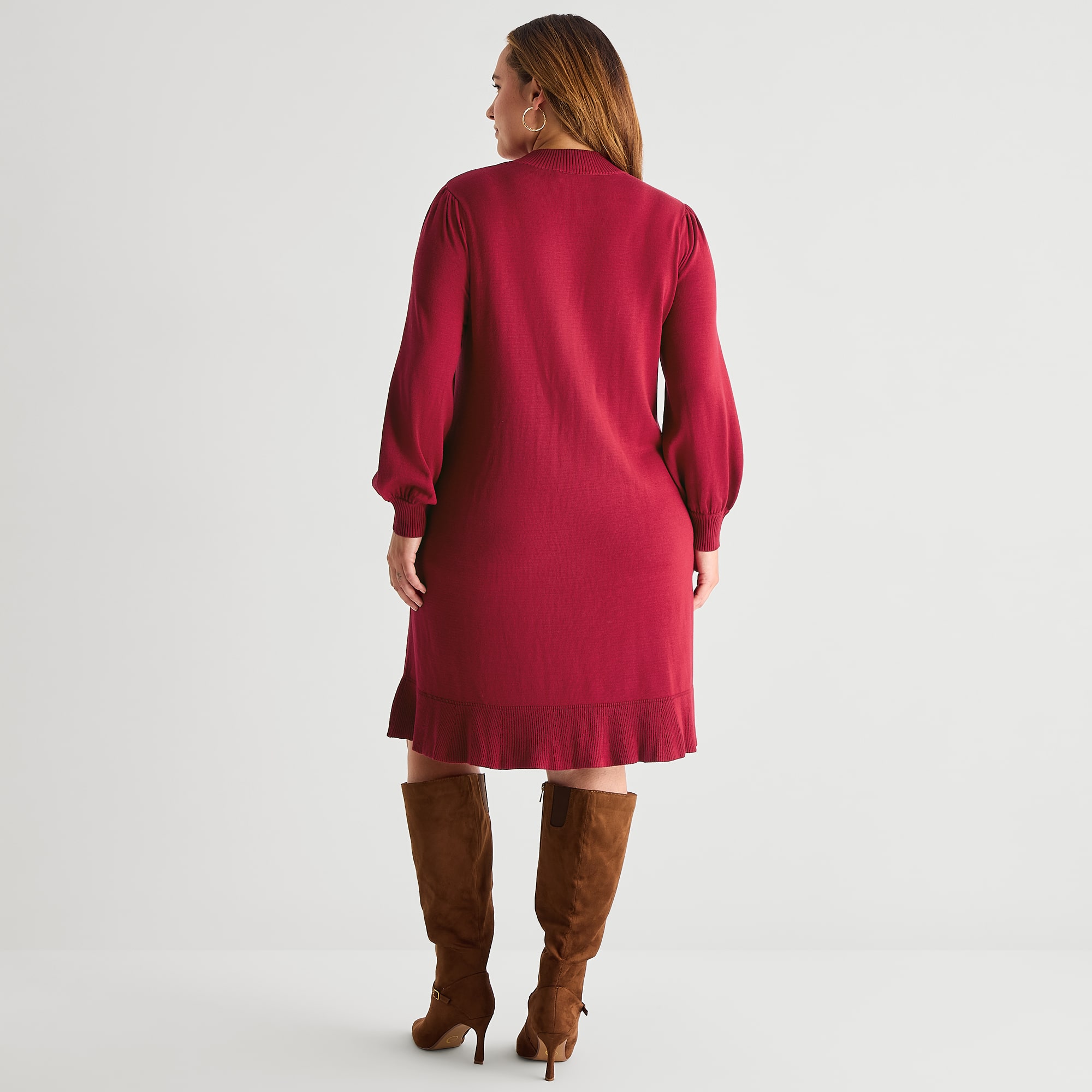 Robbie Bee Womens Plus Long Sleeve Sweater Dress