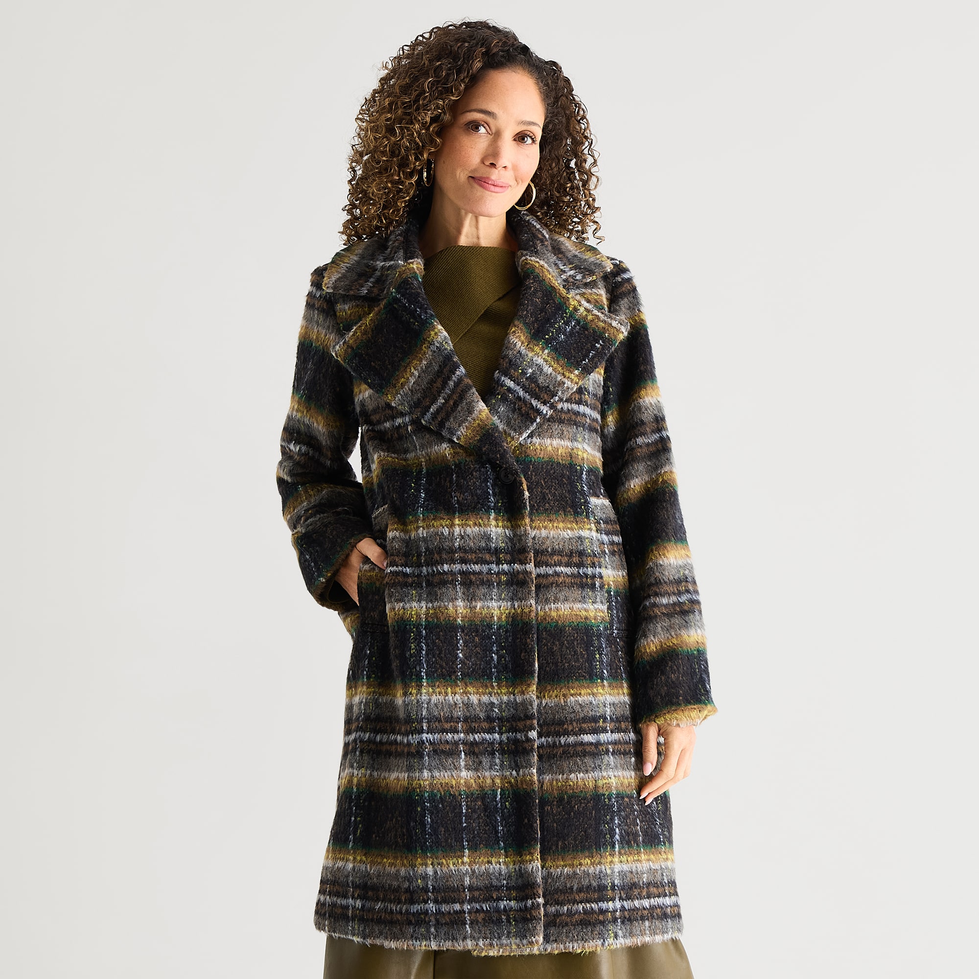 Liz Claiborne Womens Midweight Cocoon Coat