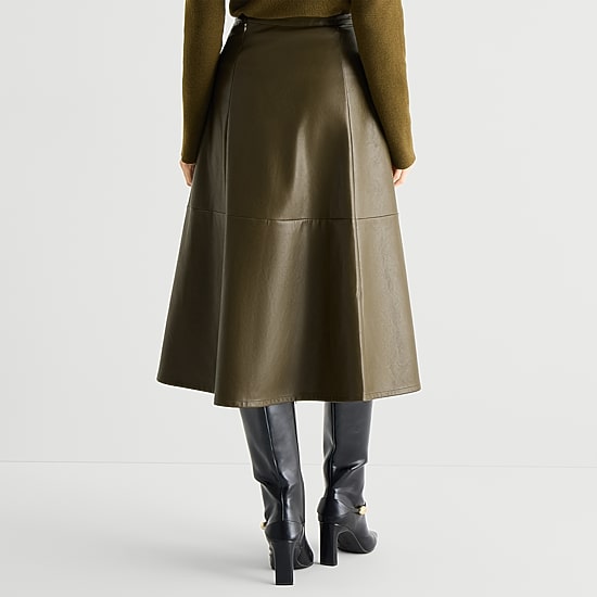 Liz Claiborne Womens Midi Flared Skirt