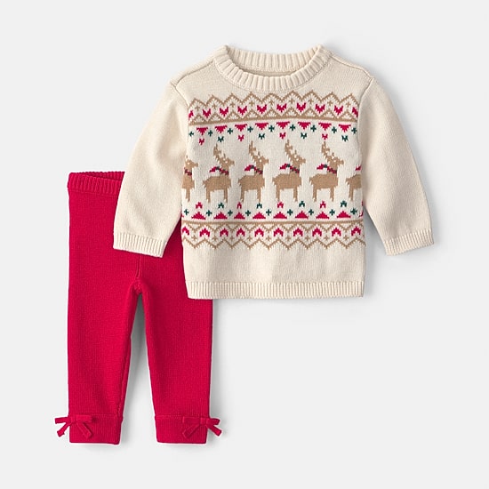 Carter's Holiday Baby Girls Knit 2-pc. Pant Set