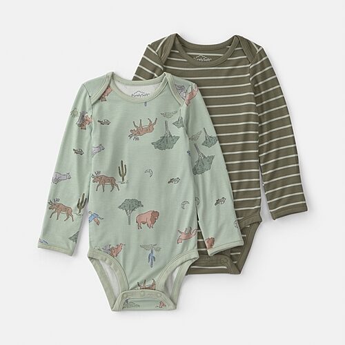 Carter's Baby Boys Crew Neck Long Sleeve 2-pc. Bodysuit In Green