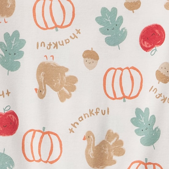 Carter's Thanksgiving Little & Big Kid Unisex Crew Neck Long Sleeve 2-pc. Pajama Set