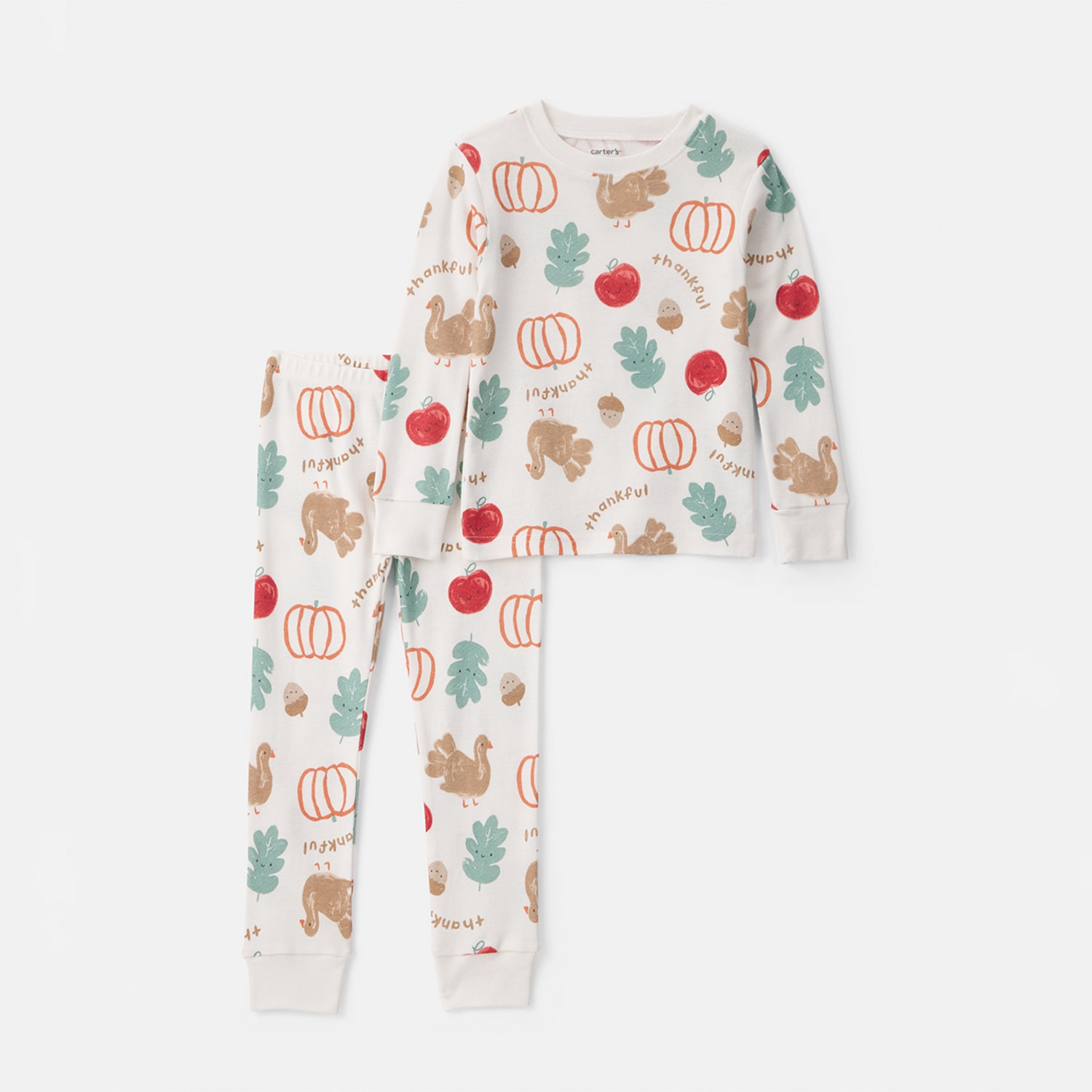 Carter's Thanksgiving Toddler Unisex Crew Neck Long Sleeve 2-pc. Pajama Set