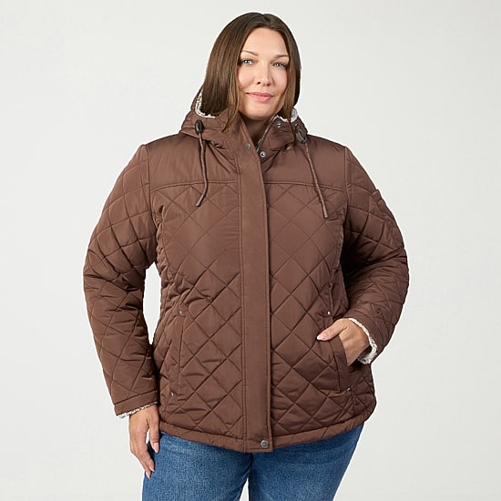 Free Country Womens Reversible Midweight Plus Quilted Jacket