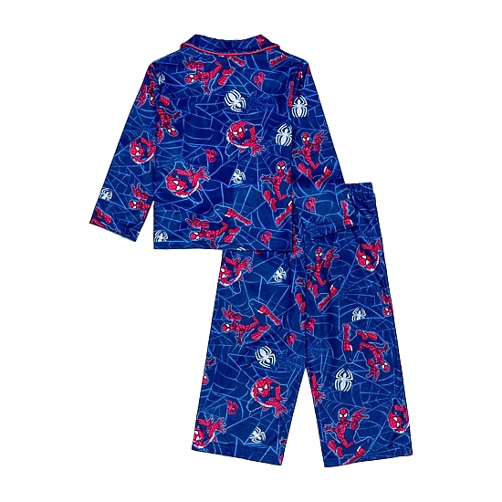 Disney Collection Toddler Boys Marvel Spiderman Velour Long Sleeve 2-pc. Pajama Set