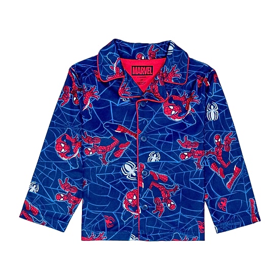 Disney Collection Toddler Boys Marvel Spiderman Velour Long Sleeve 2-pc. Pajama Set