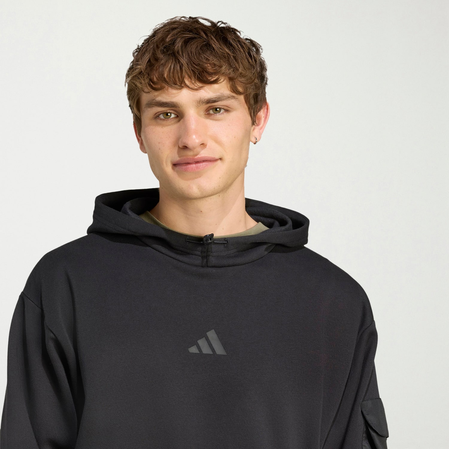 adidas Mens Long Sleeve Fleece Hoodie
