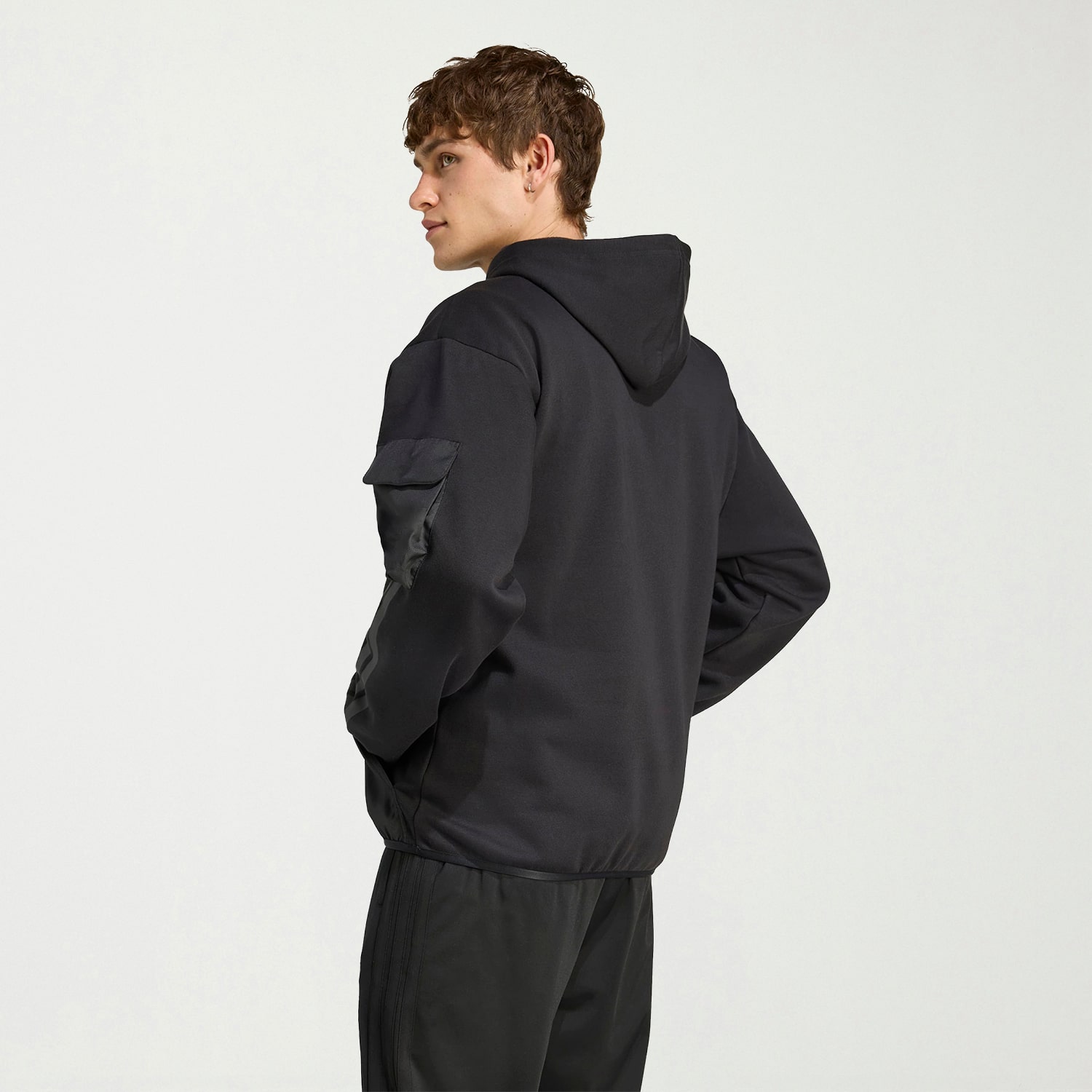 adidas Mens Long Sleeve Fleece Hoodie