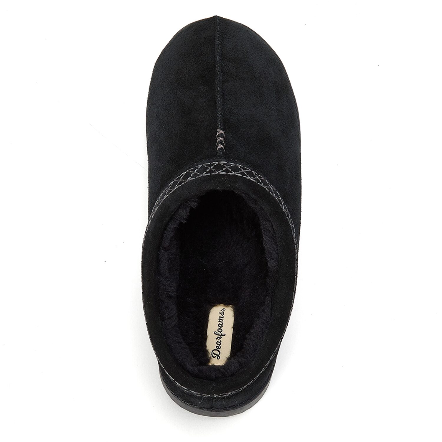 Dearfoams Dean Genuine Suede With Embroidery Mens Clog Slippers