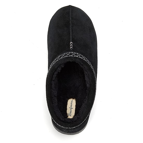 Dearfoams Dean Genuine Suede With Embroidery Mens Clog Slippers